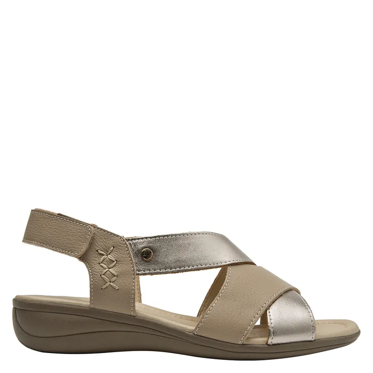 BRUNO ROSSI Sandalia Mujer Cuero Beige