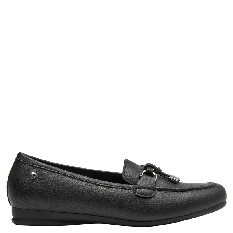 BRUNO ROSSI - Mocasin Mujer Cuero Negro Bruno Rossi