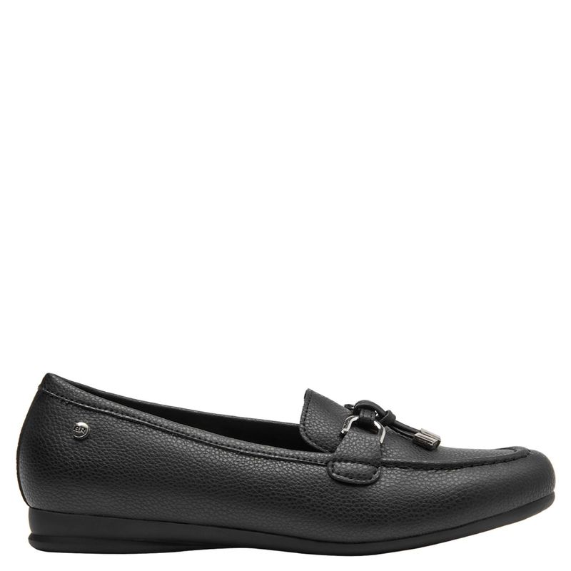 BRUNO ROSSI - Mocasin Mujer Cuero Negro Bruno Rossi