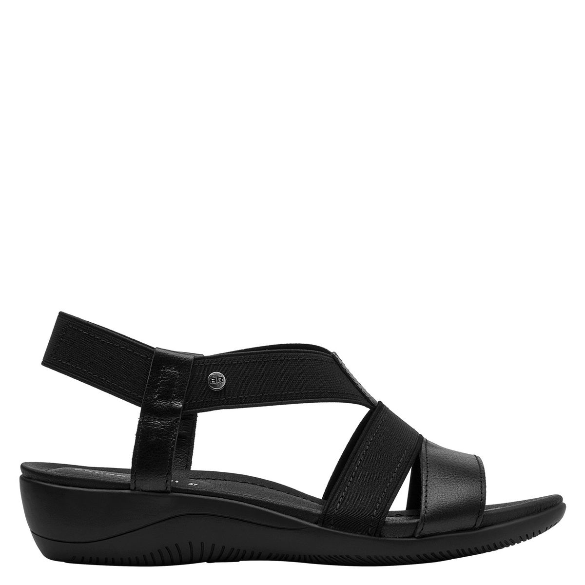 BRUNO ROSSI - Sandalia Mujer Cuero Negro Bruno Rossi