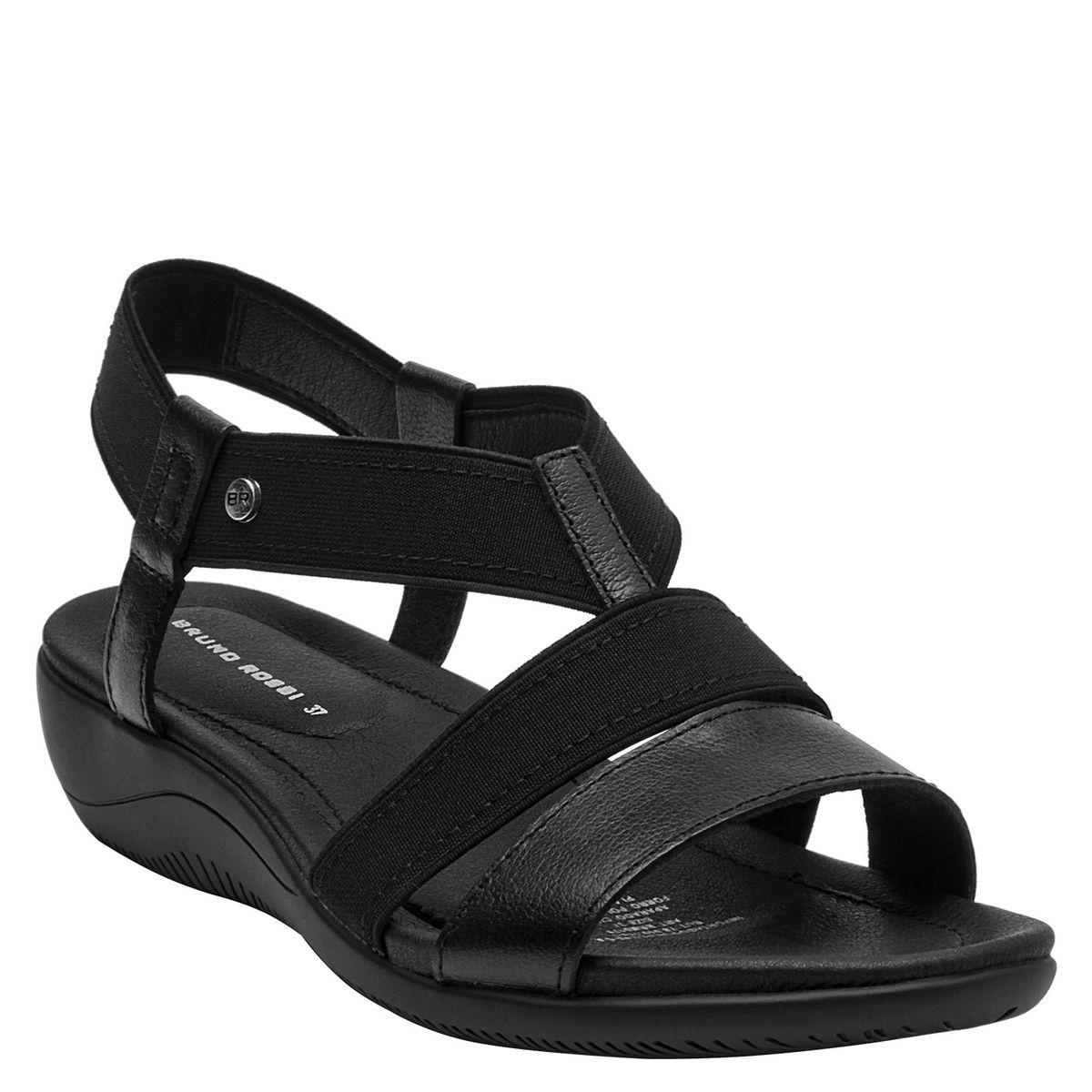 BRUNO ROSSI - Sandalia Mujer Cuero Negro Bruno Rossi