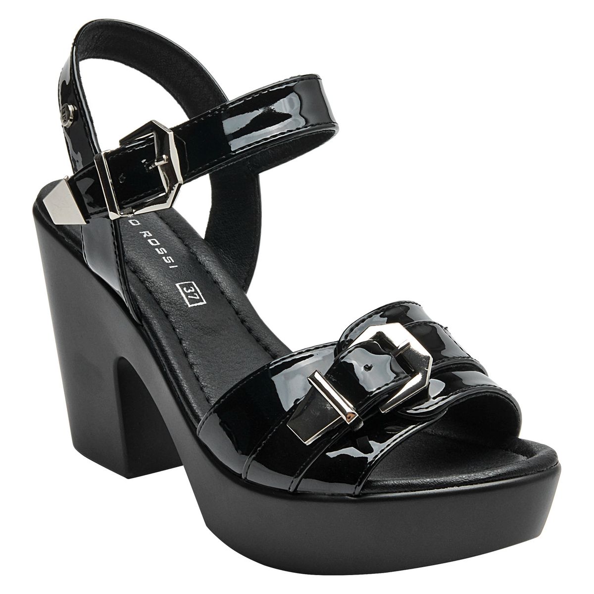 BRUNO ROSSI - Sandalia Mujer Cuero Negro Bruno Rossi