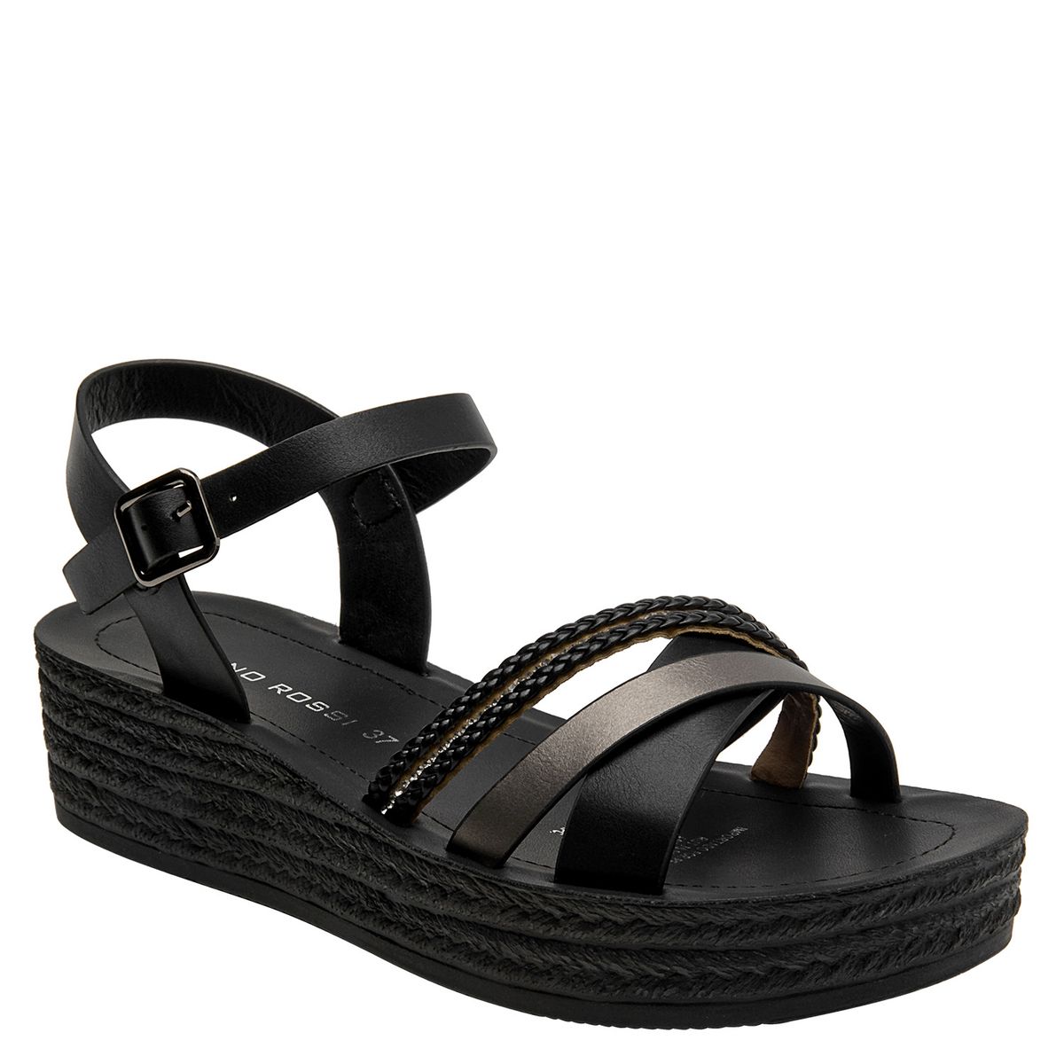 BRUNO ROSSI - Sandalia Mujer Negro Bruno Rossi