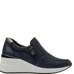 BRUNO ROSSI - Zapatilla Urbana Mujer Cuero Azúl