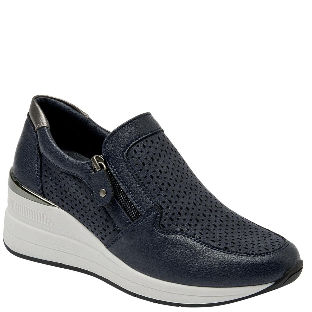BRUNO ROSSI - Zapatilla Urbana Mujer Cuero Azul Bruno Rossi