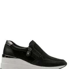 BRUNO ROSSI - Zapatilla Urbana Mujer Cuero Negro