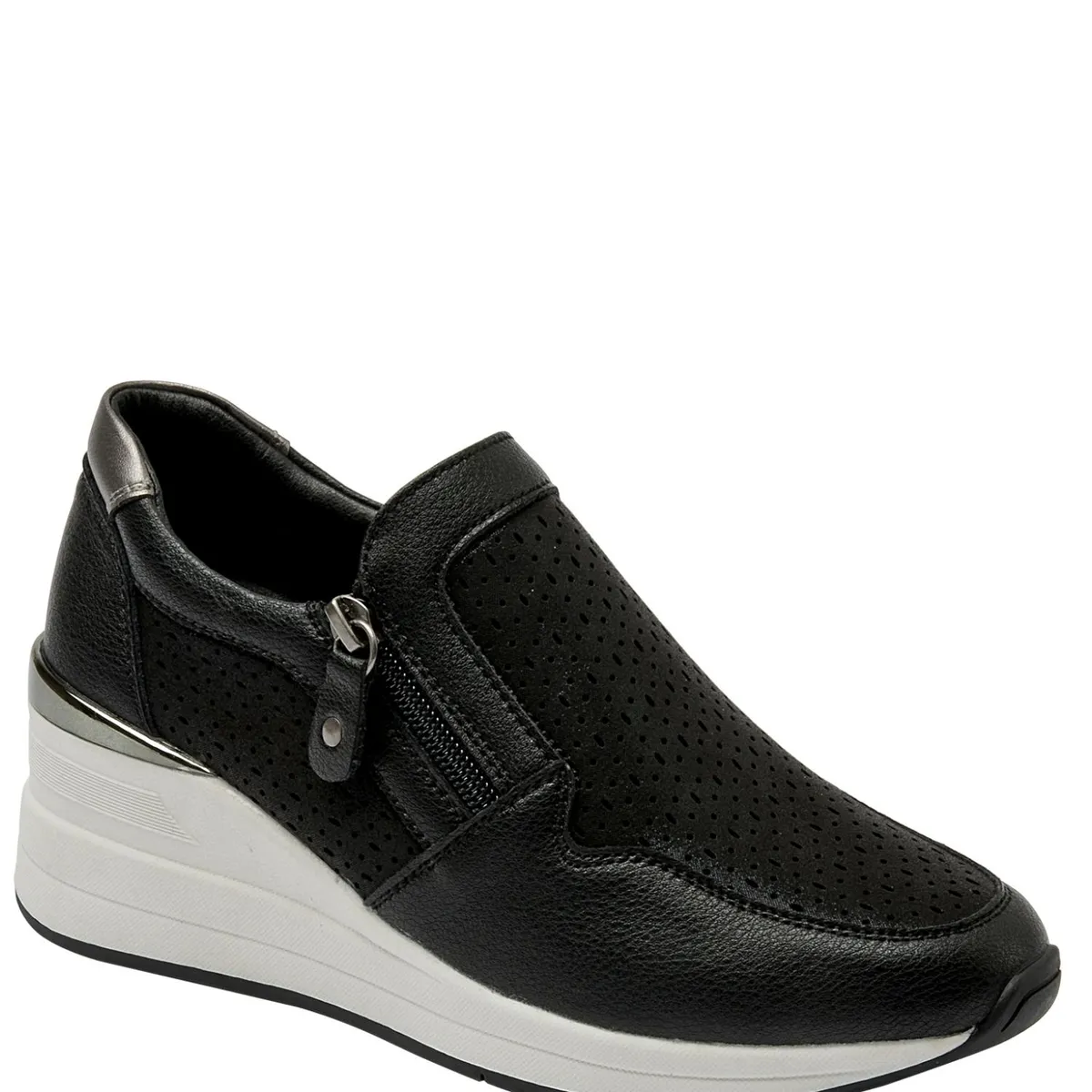 BRUNO ROSSI - Zapatilla Urbana Mujer Cuero Negro Bruno Rossi