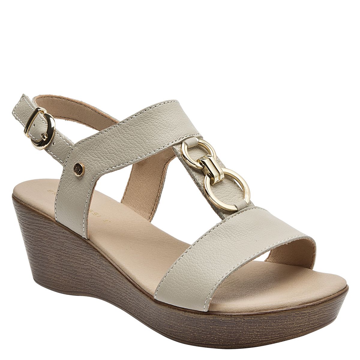 BRUNO ROSSI - Sandalia Mujer Cuero Beige Bruno Rossi