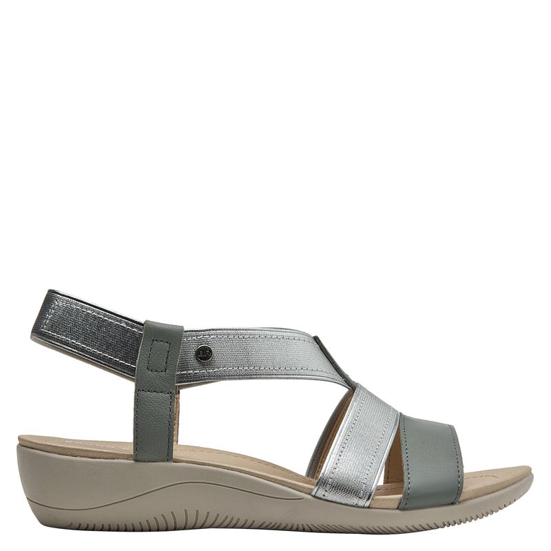 BRUNO ROSSI - Sandalia Mujer Cuero Gris Bruno Rossi