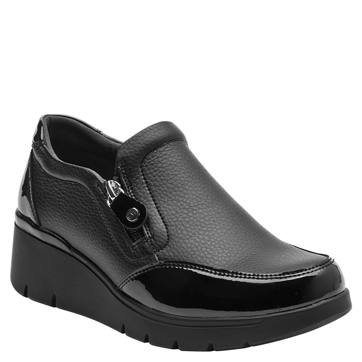 BRUNO ROSSI - Zapatilla Urbana Mujer Cuero Negro Bruno Rossi