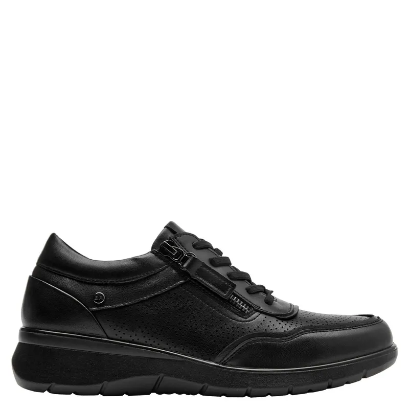 BRUNO ROSSI - Zapato Casual Mujer Cuero Negro Bruno Rossi