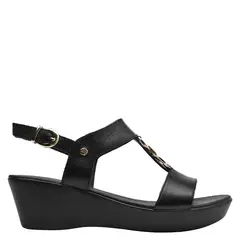 BRUNO ROSSI - Sandalia Mujer Cuero Negro