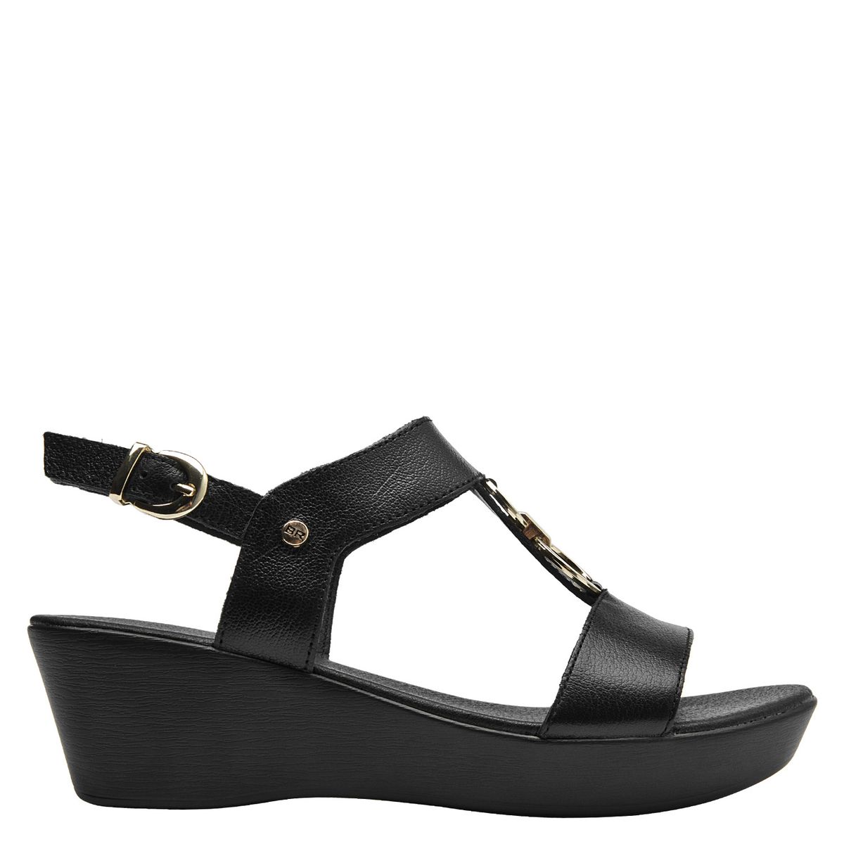 BRUNO ROSSI - Sandalia Mujer Cuero Negro Bruno Rossi