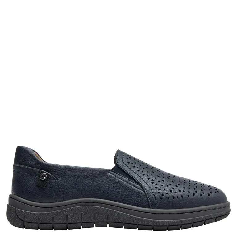 Zapato Casual Mujer Cuero Azul