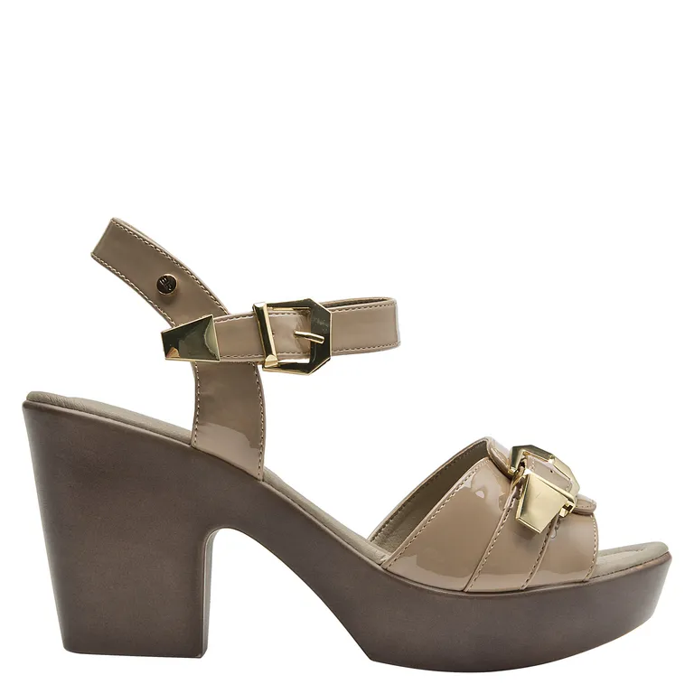 BRUNO ROSSI Sandalia Mujer Cuero Beige Bruno