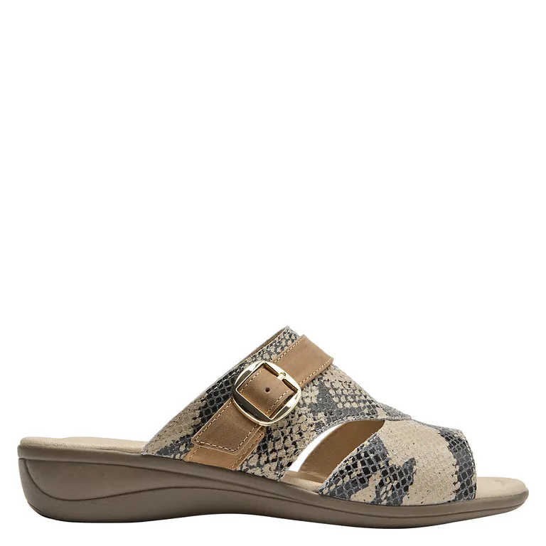 Sandalia Mujer Cuero Beige