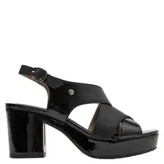 BRUNO ROSSI - Sandalia Mujer Cuero Negro