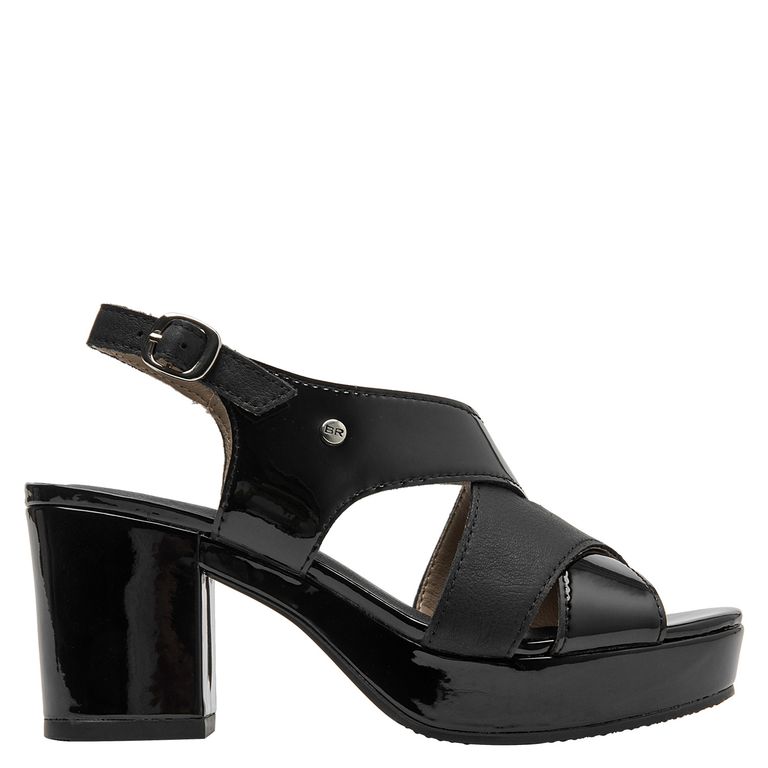 BRUNO ROSSI Sandalia Mujer Cuero Negro
