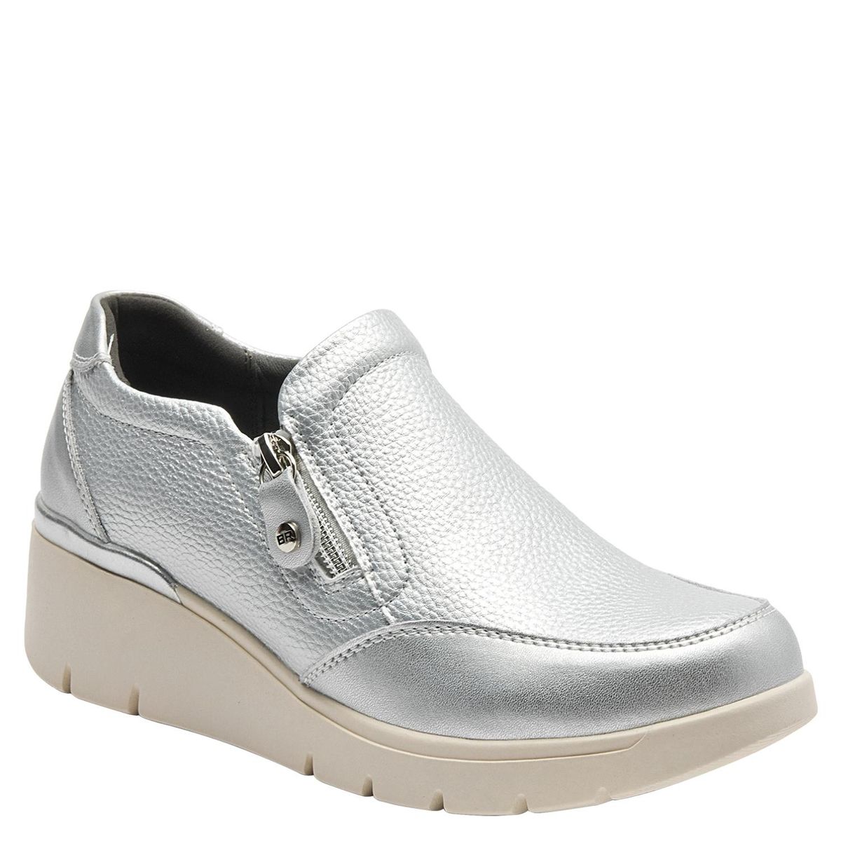 BRUNO ROSSI - Zapatilla Urbana Mujer Cuero Gris Bruno Rossi