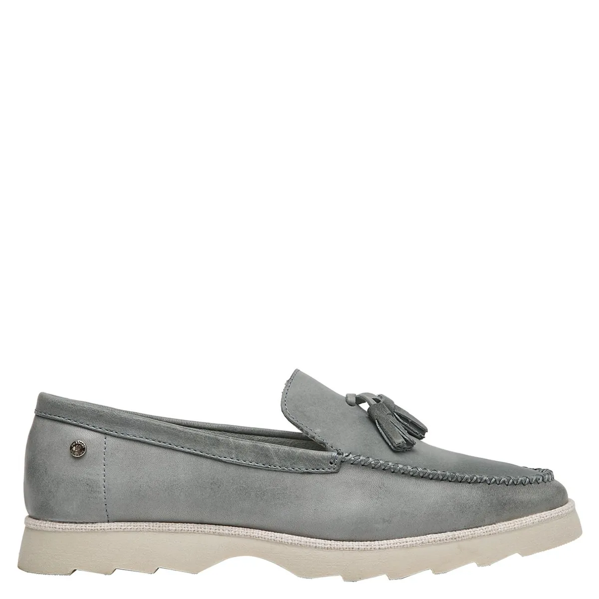 POLLINI - Mocasín Mujer Cuero Azul Pollini