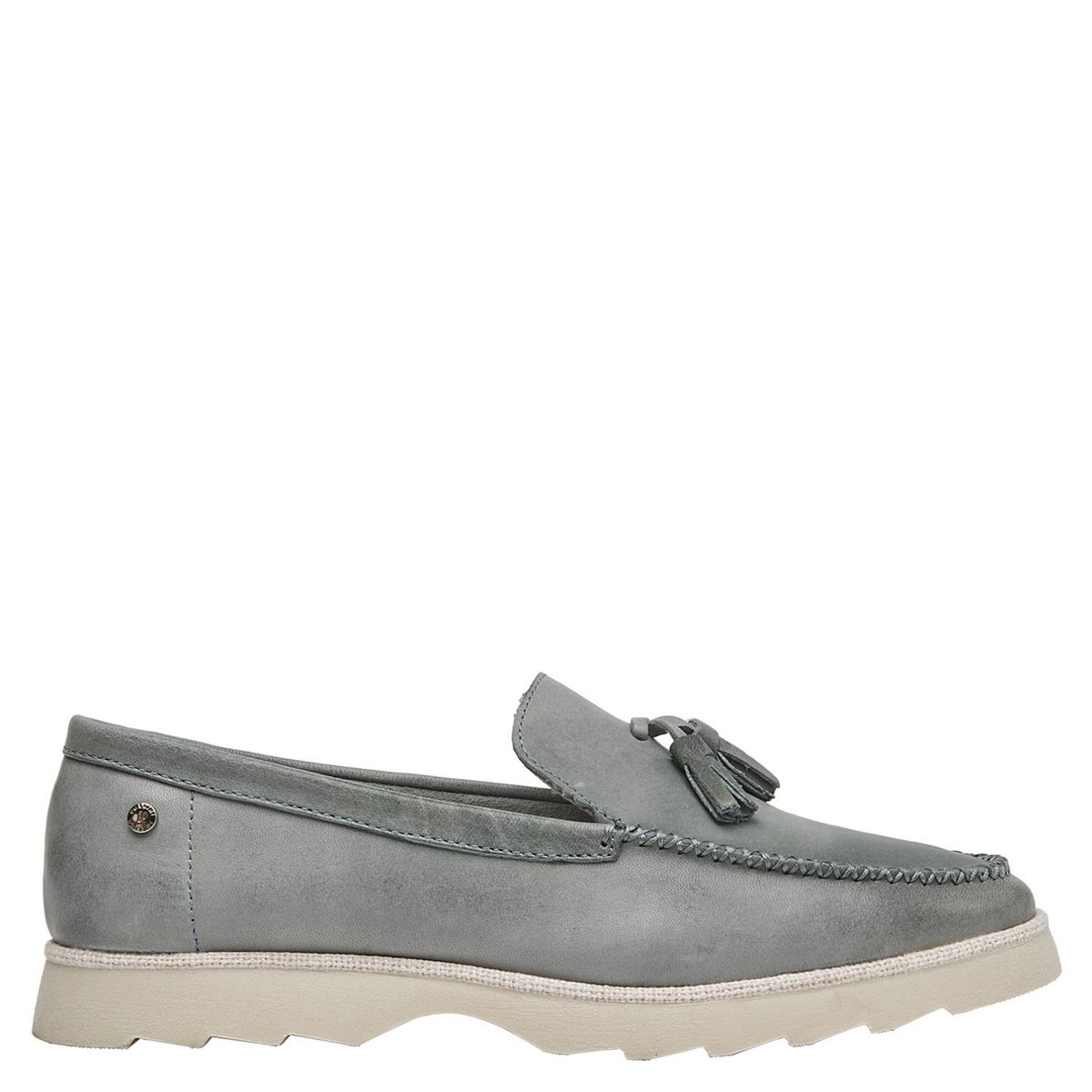 POLLINI - Mocasín Mujer Cuero Azul Pollini