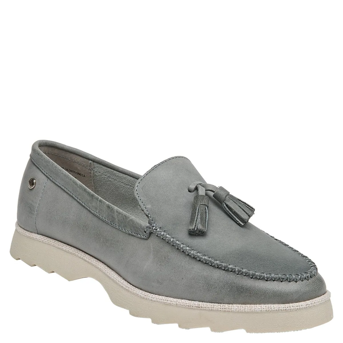 POLLINI - Mocasín Mujer Cuero Azul Pollini