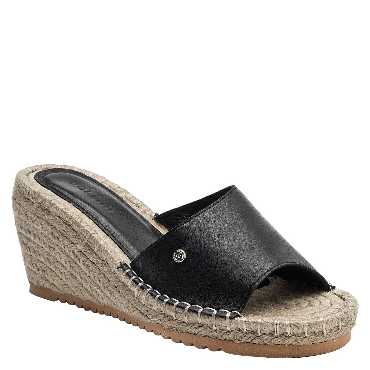 POLLINI - Sandalia Mujer Cuero Negro Pollini