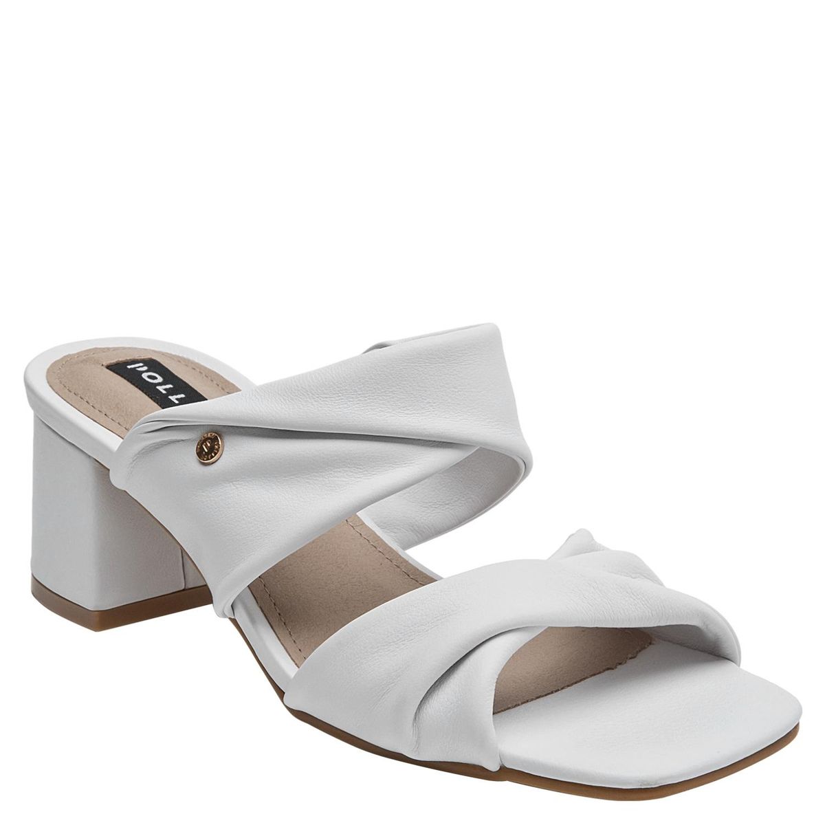 POLLINI - Sandalia Mujer Cuero Blanco Pollini