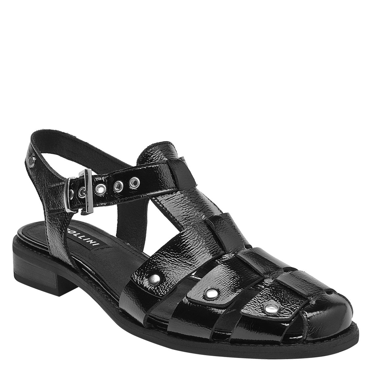 POLLINI - Sandalia Mujer Cuero Negro Pollini