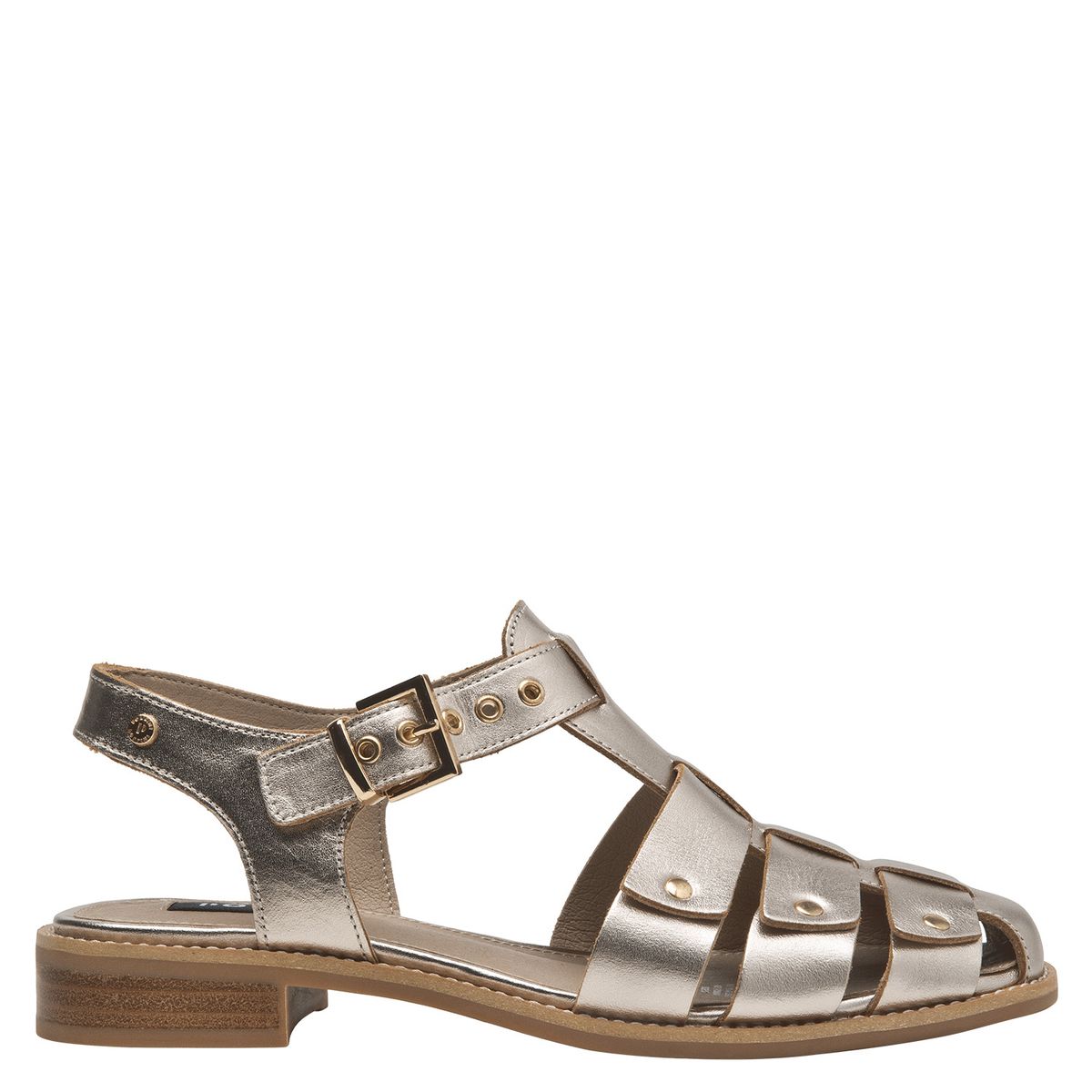 POLLINI - Sandalia Mujer Cuero Amarillo Pollini