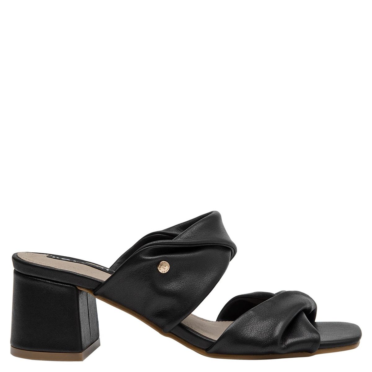POLLINI - Sandalia Mujer Cuero Negro Pollini