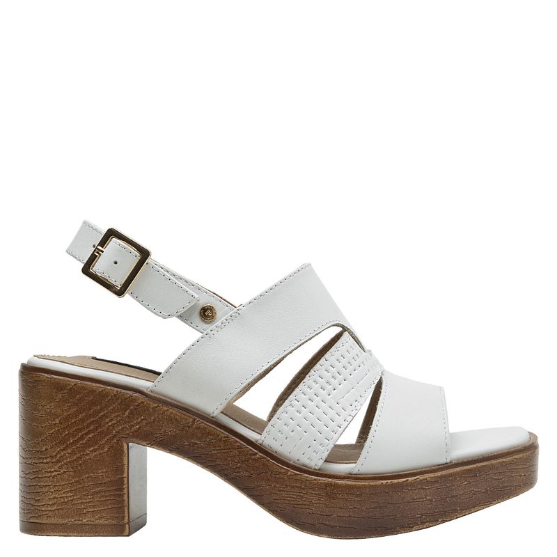 POLLINI - Sandalia Mujer Cuero Blanco Pollini