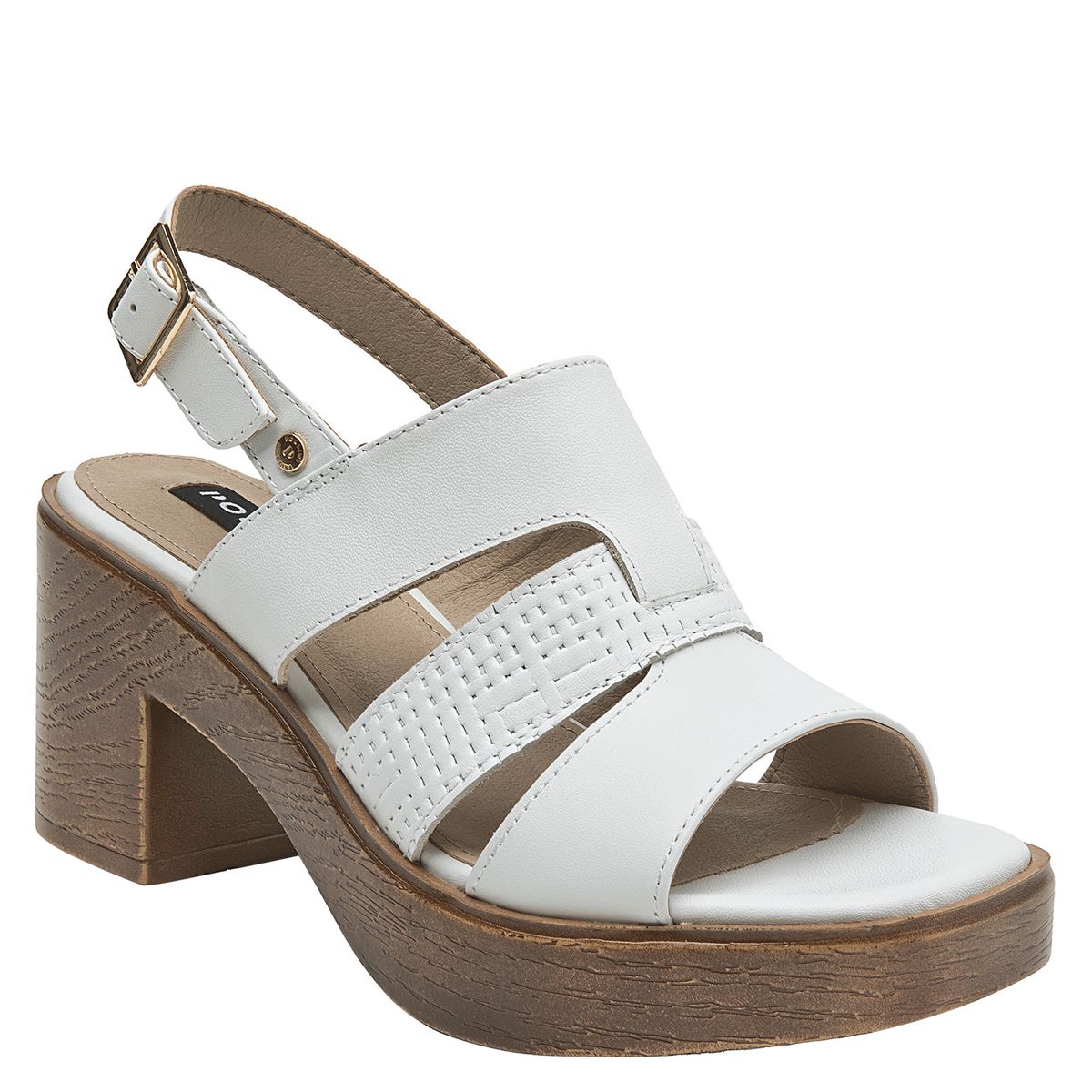 POLLINI - Sandalia Mujer Cuero Blanco Pollini