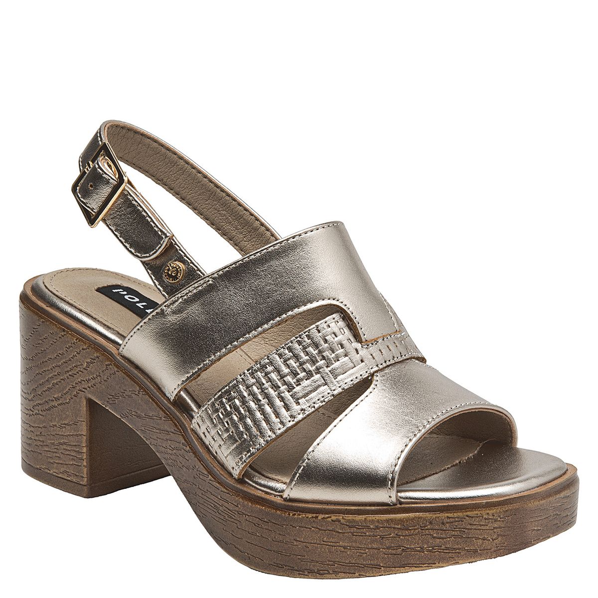 POLLINI - Sandalia Mujer Cuero Amarillo Pollini