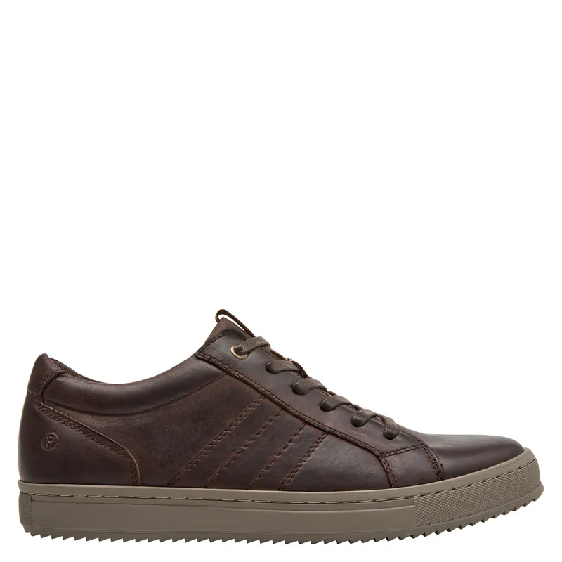 PLUMA - Zapatilla Urbana Hombre Cuero Café Pluma
