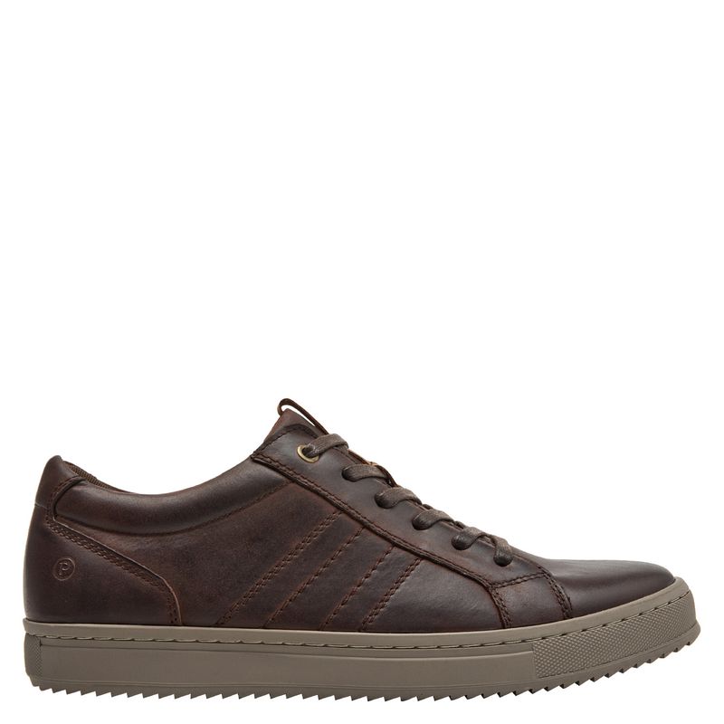 PLUMA - Zapatilla Urbana Hombre Cuero Café Pluma
