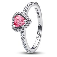 Anillo Corazón Rosa Elevado Mujer