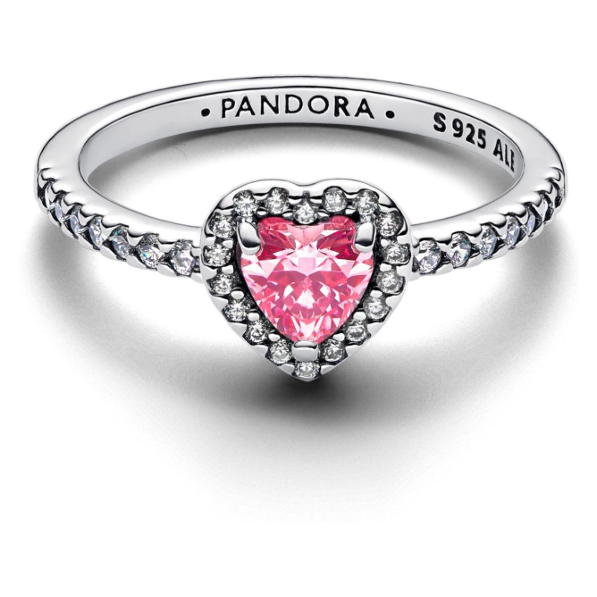 PANDORA - Anillo Corazón Rosa Elevado Mujer Pandora