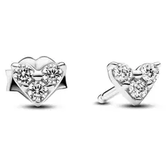 PANDORA - Aretes Corazón y Triple Gema Mujer