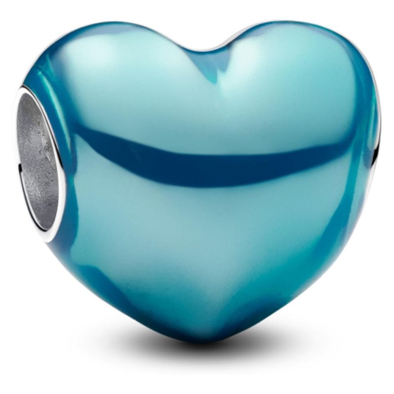 PANDORA - Charm Corazón Metálico Azul Mujer Pandora