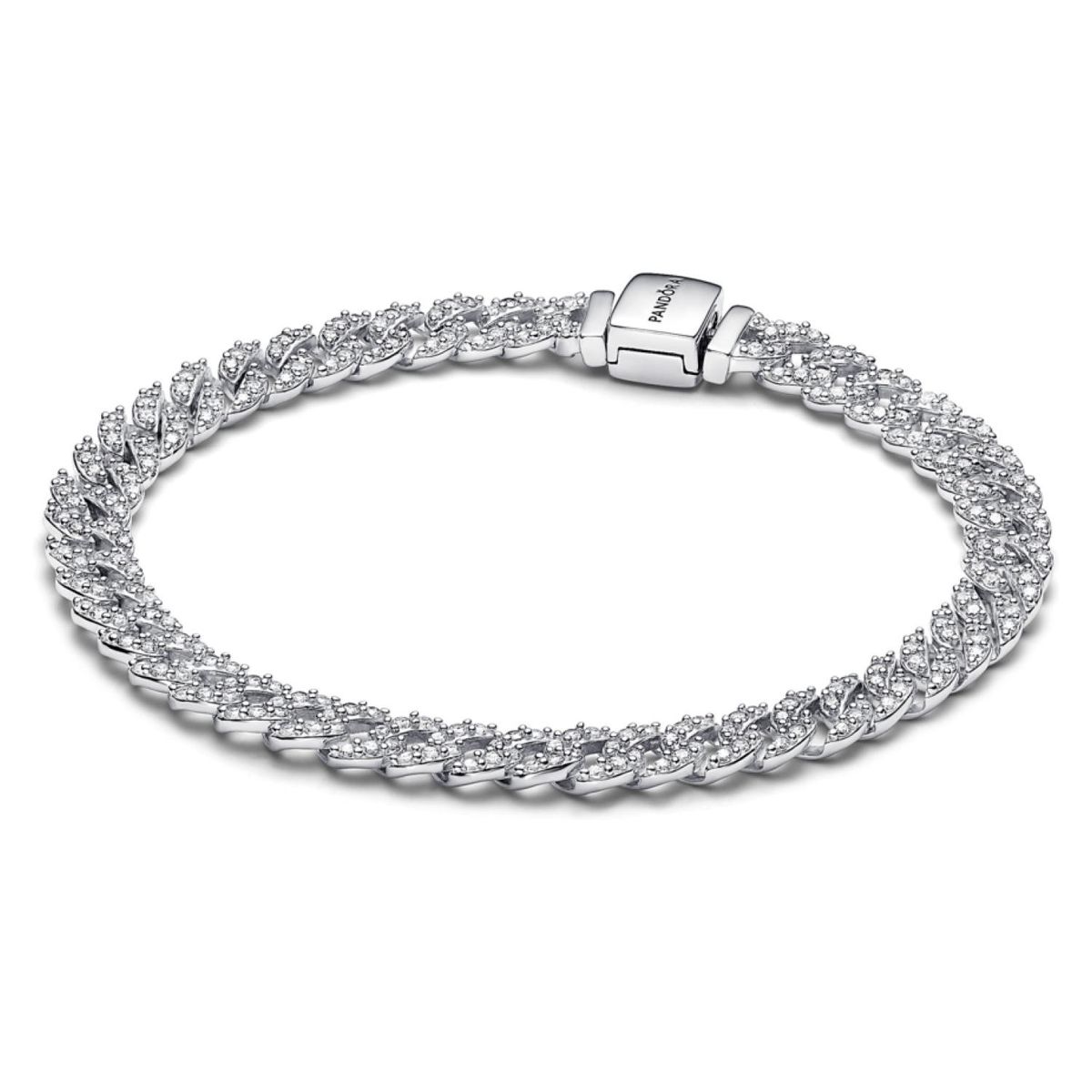PANDORA - Brazalete Cadena Cubana Pavé Mujer Pandora