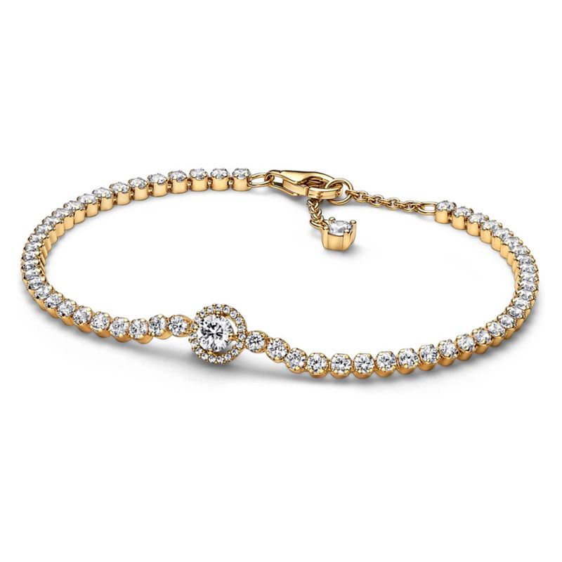 PANDORA - Brazalete Tenis Halo Brillante Mujer Pandora