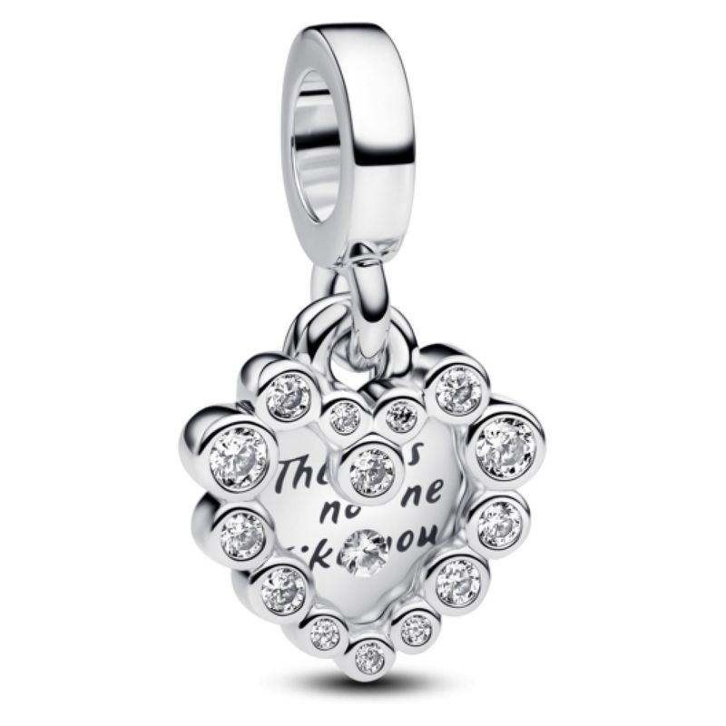 PANDORA - Charm Doble Corazón Brillante Mujer Pandora