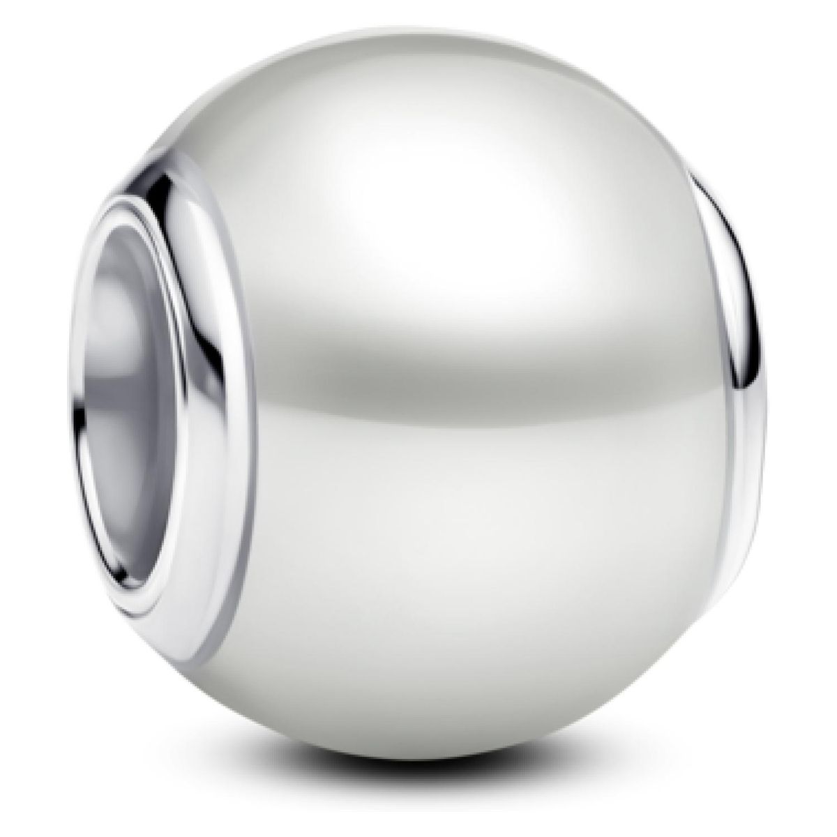 PANDORA - Charm Blanco Redondo Mujer Pandora