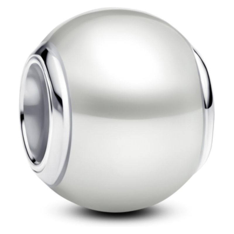 PANDORA - Charm Blanco Redondo Mujer Pandora