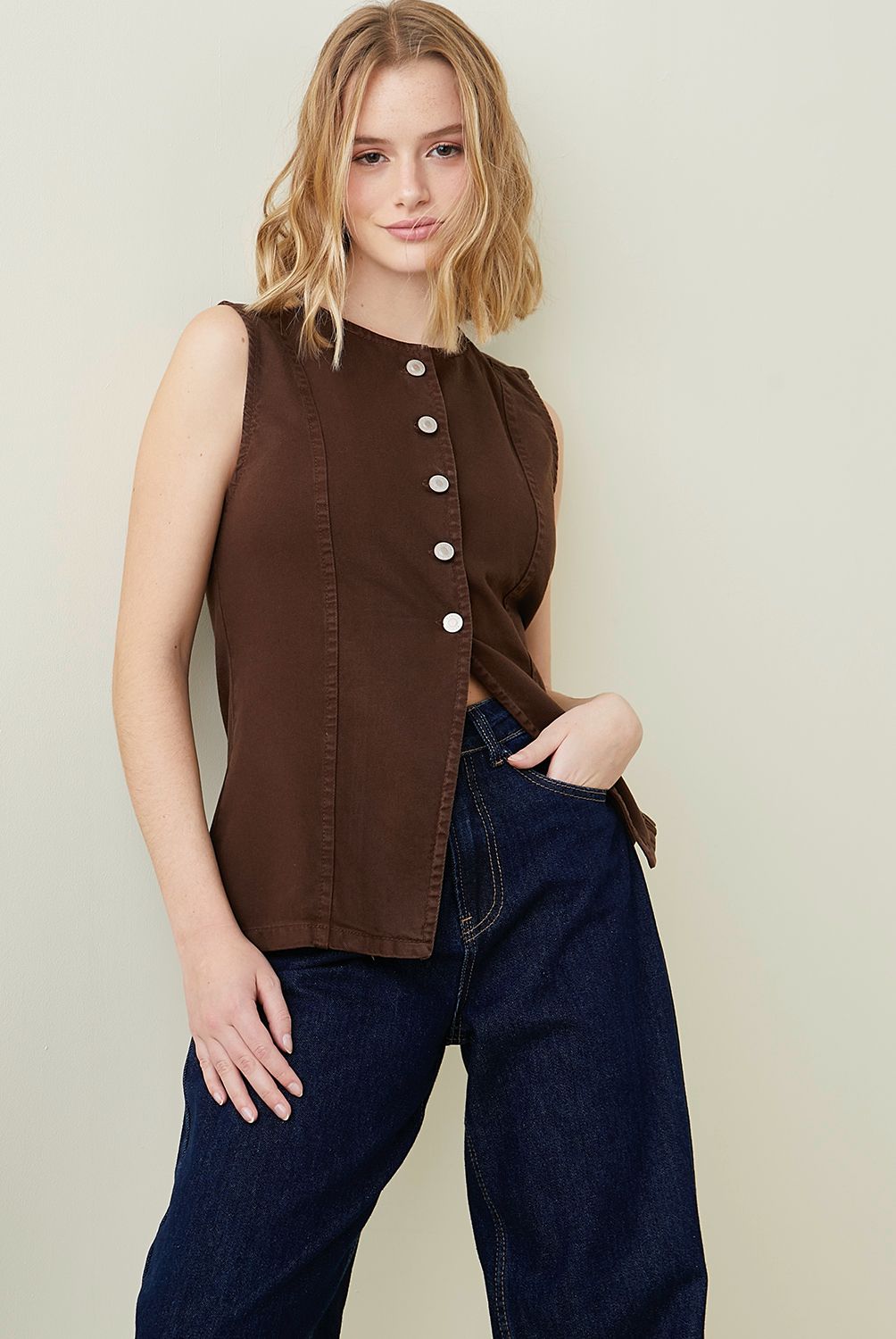 SYBILLA - Chaqueta de Jeans sin Mangas Sybilla Mujer Algodón