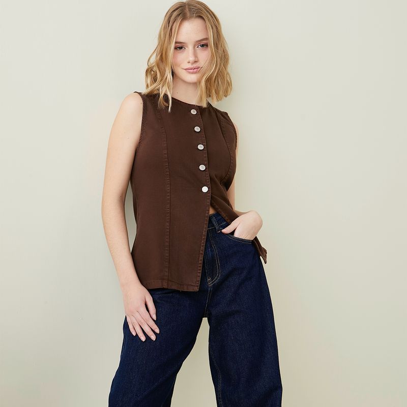 SYBILLA - Chaqueta de Jeans sin Mangas Sybilla Mujer Algodón