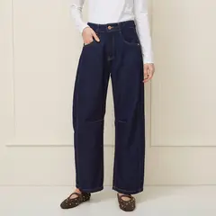 BASEMENT - Jeans Balloon Tiro Medio Mujer