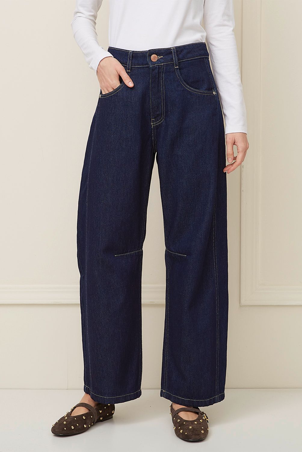 BASEMENT - Jeans Balloon Tiro Medio Mujer Basement