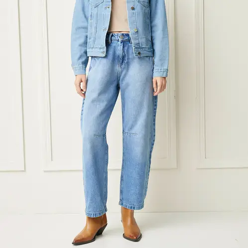 BASEMENT - Jeans Balloon Tiro Medio Mujer